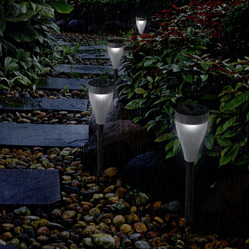 Aglaia Solarleuchten garten LED, 6 Stück Wasserdicht Solarleuchte, 7 Farben und 3 Beleuchtungsmodus mit Erdspieß für Garten Balkon und Terrasse. - 
