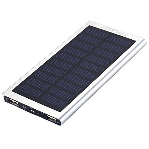 TTPLANET Solar-Ladegerät, ultraschmal, 20000 mAh, Dual USB tragbares Ladegerät für iPhone 6S/6 6 PLUS 5S, Samsung und andere - 