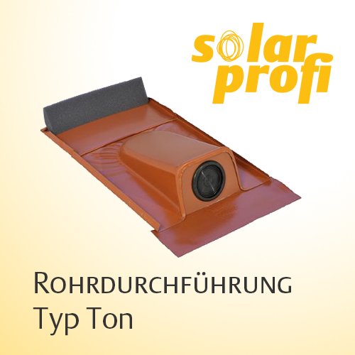 Dachziegel für Solaranlagen, Rohrdurchführung, Typ Ton Schwarzgrau pulverbeschichtet -