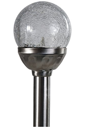4er Set Kristallglas Premium Solarlampe Leuchte LED Edelstahl Gartenkugel - 